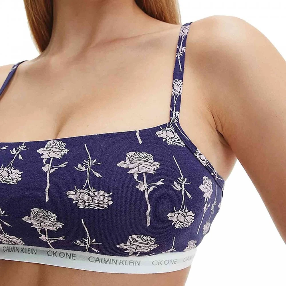 CK One 2-Pack Bralette, Grey Heather/Rozez Print - Image 2