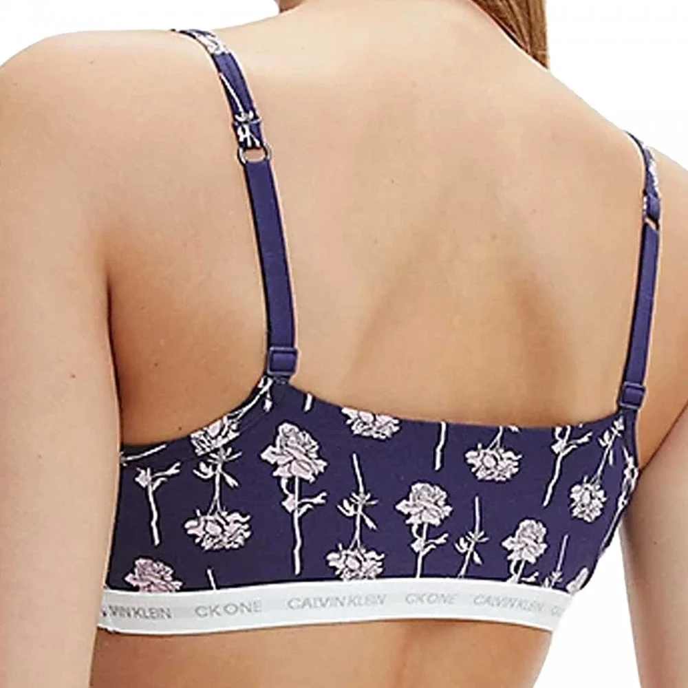 CK One 2-Pack Bralette, Grey Heather/Rozez Print - Image 3