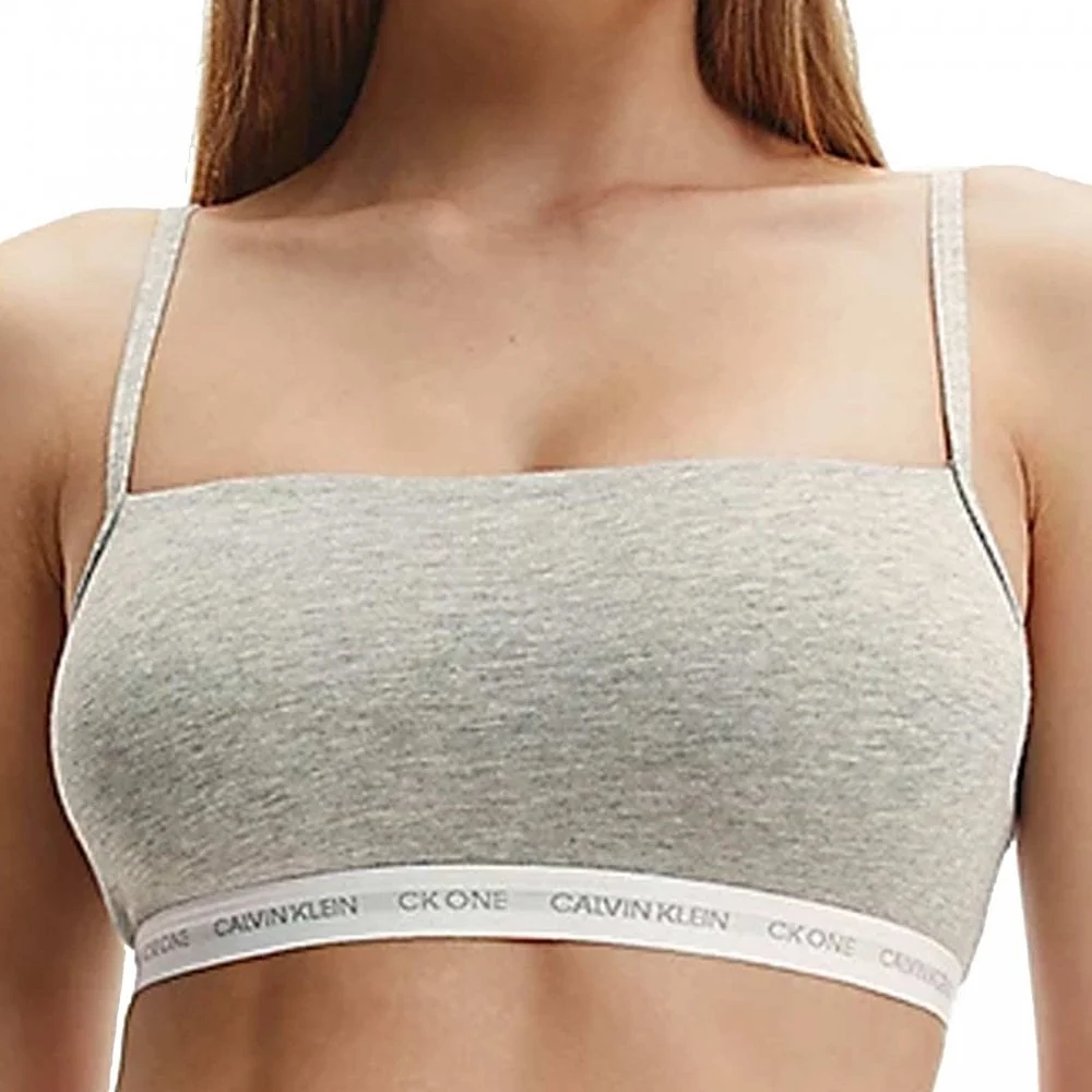 CK One 2-Pack Bralette, Grey Heather/Rozez Print - Image 4