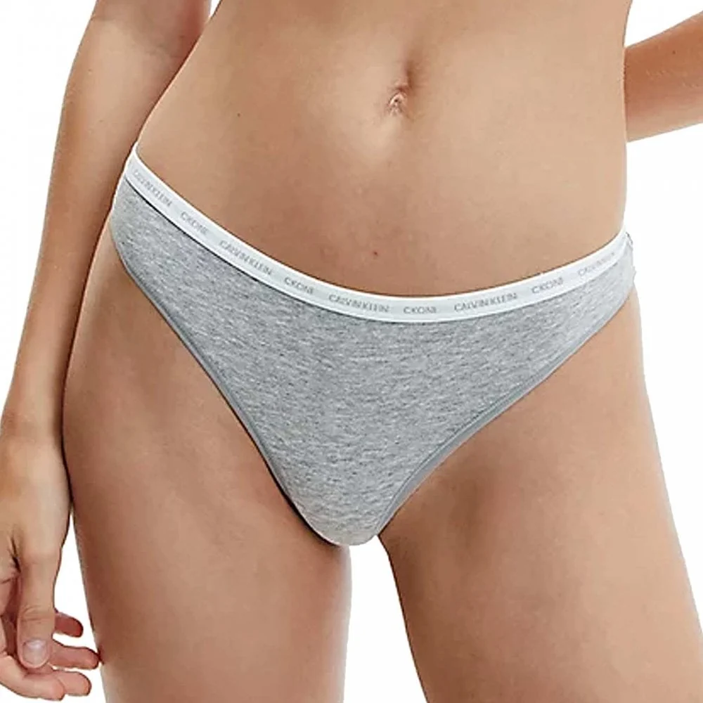 CK One 2-Pack Thong, Grey Heather/Rozez Print - Image 2