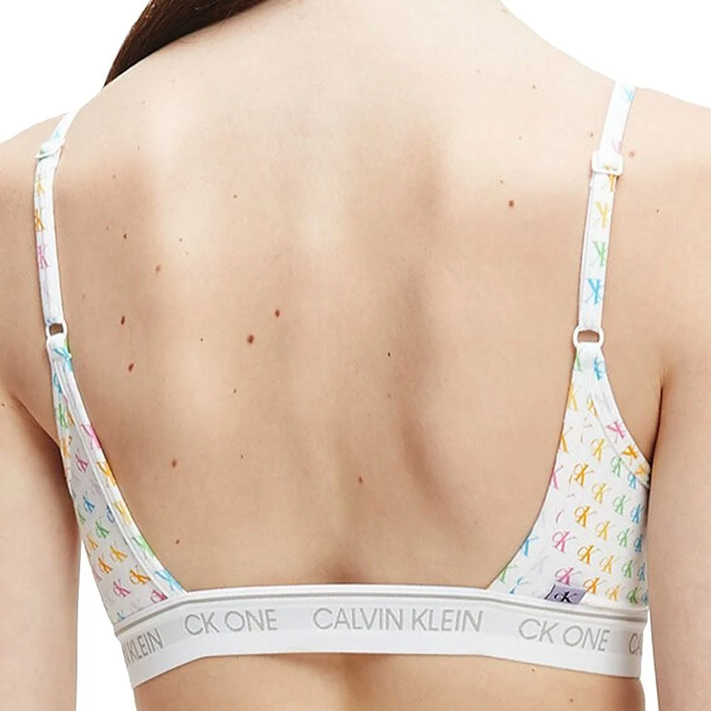 CK One Cotton Modal Blend String Bralette, Pride Colours Mini CK1 Logo Print - Image 3