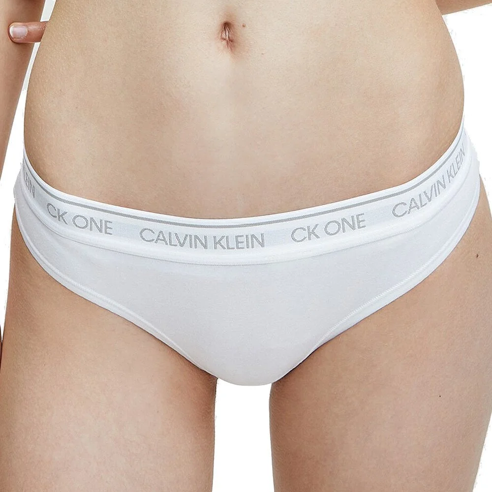 CK One Cotton Modal Blend Thong, White - Image 3