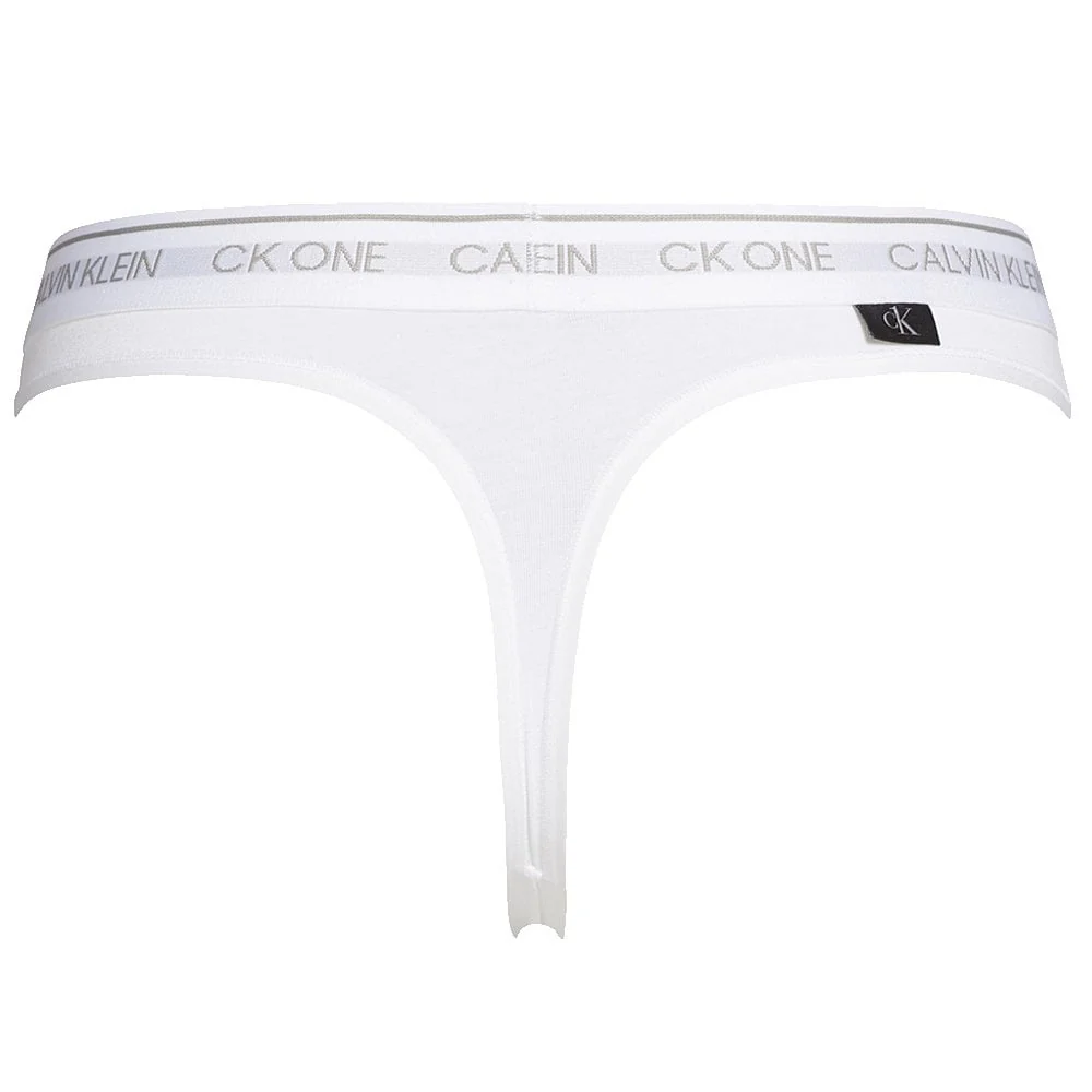 CK One Cotton Modal Blend Thong, White - Image 4
