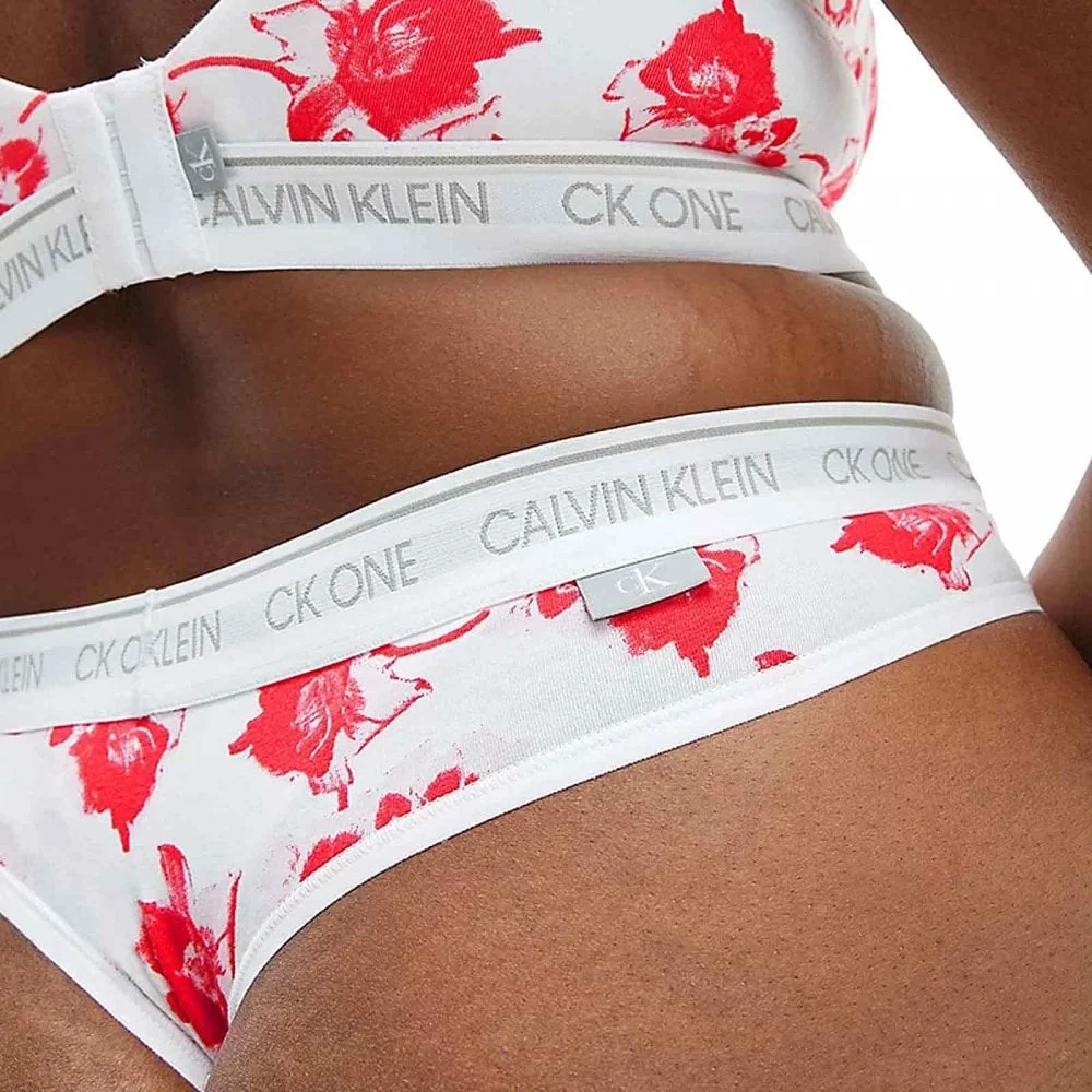 CK One Plus Size Thong, Lilium Print/Strawberry Shake - Image 3