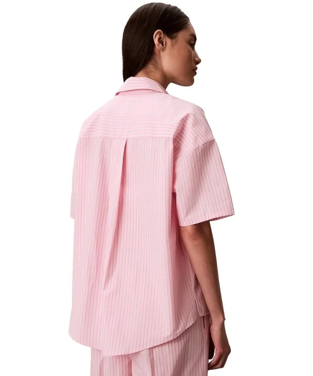Cotton Poplin Sera Stripe Pyjama Set, Cradle Pink - Image 8