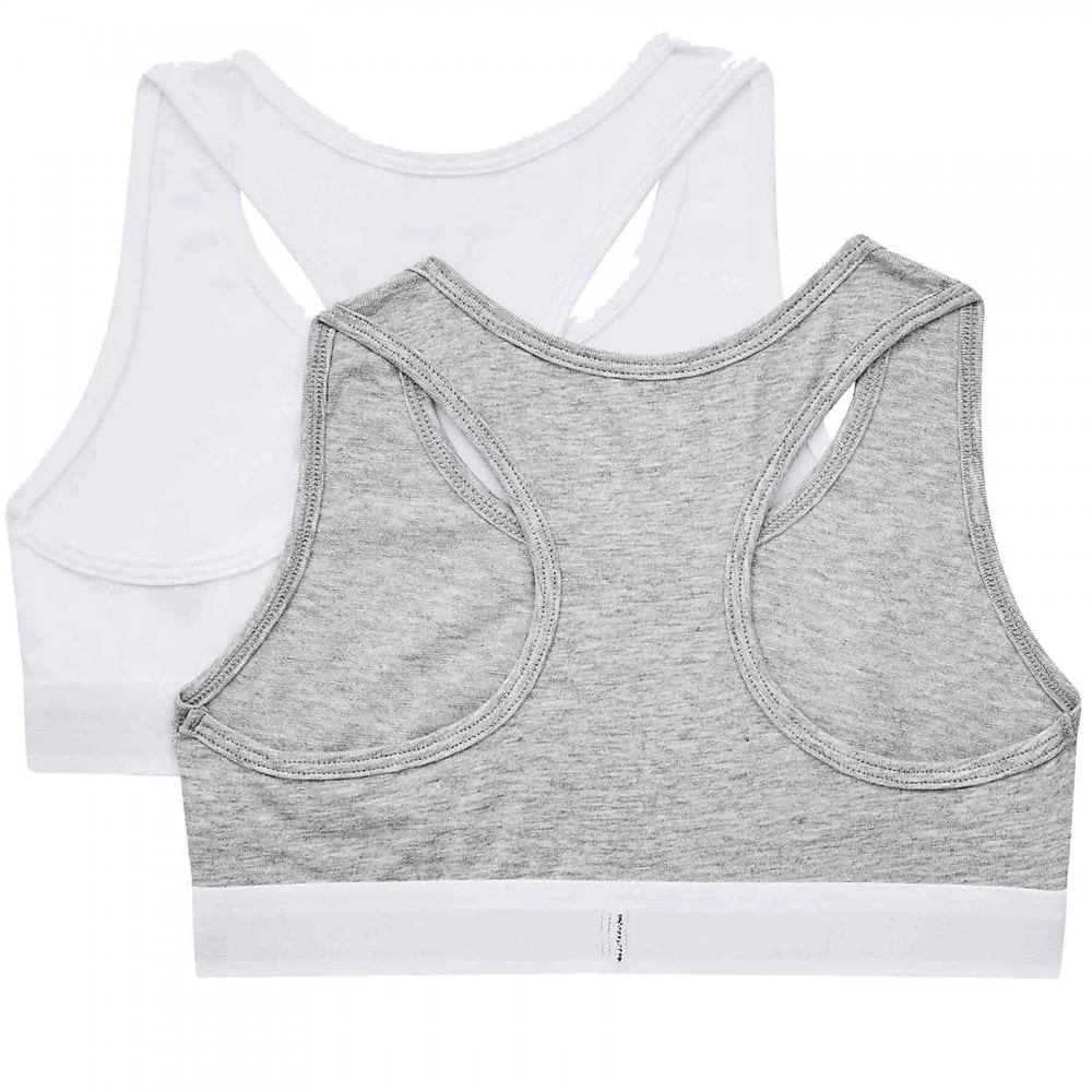 GIRLS 2 Pack CK Minigram Bralette, PVH White/Grey Heather - Image 2