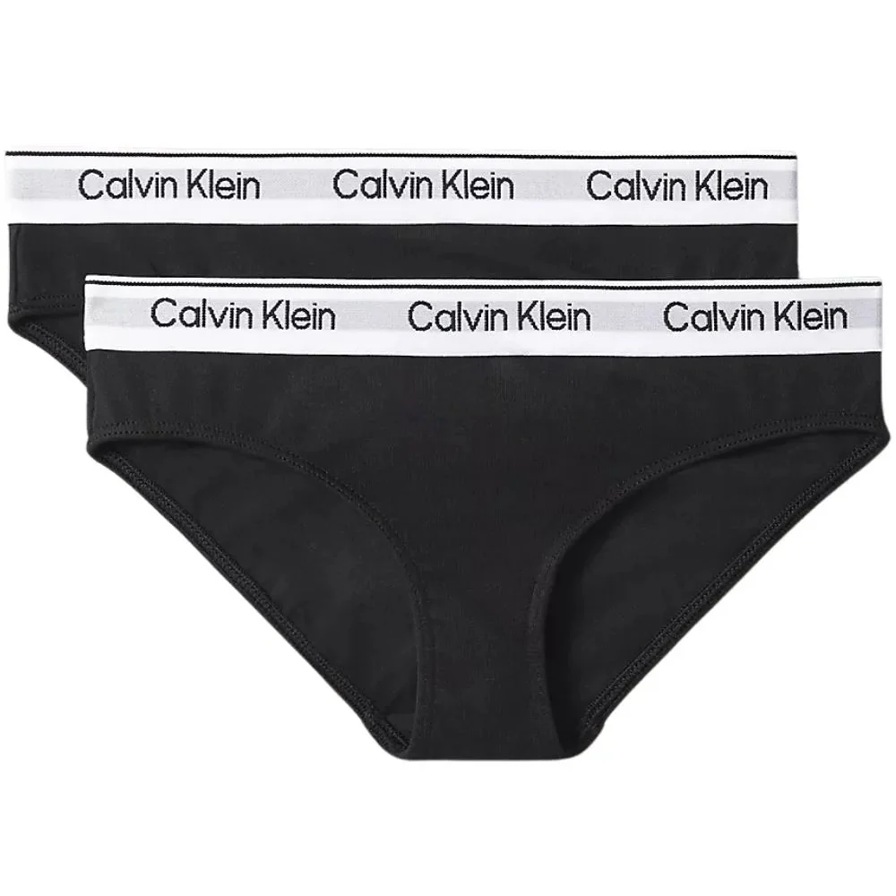 Girls 2-Pack Icon Cotton Stretch Bikini Briefs, Black