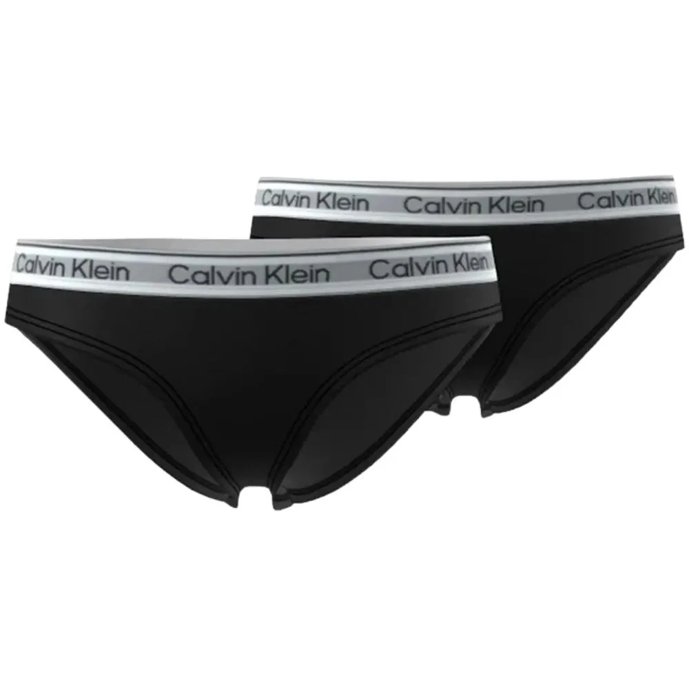 Girls 2-Pack Icon Cotton Stretch Bikini Briefs, Black - Image 2