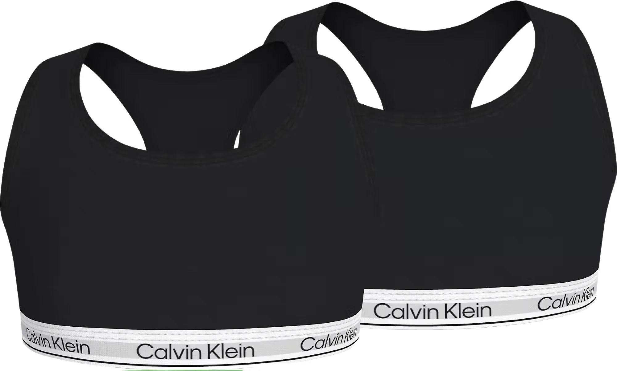 Girls 2-Pack Modern Cotton Bralettes, Black