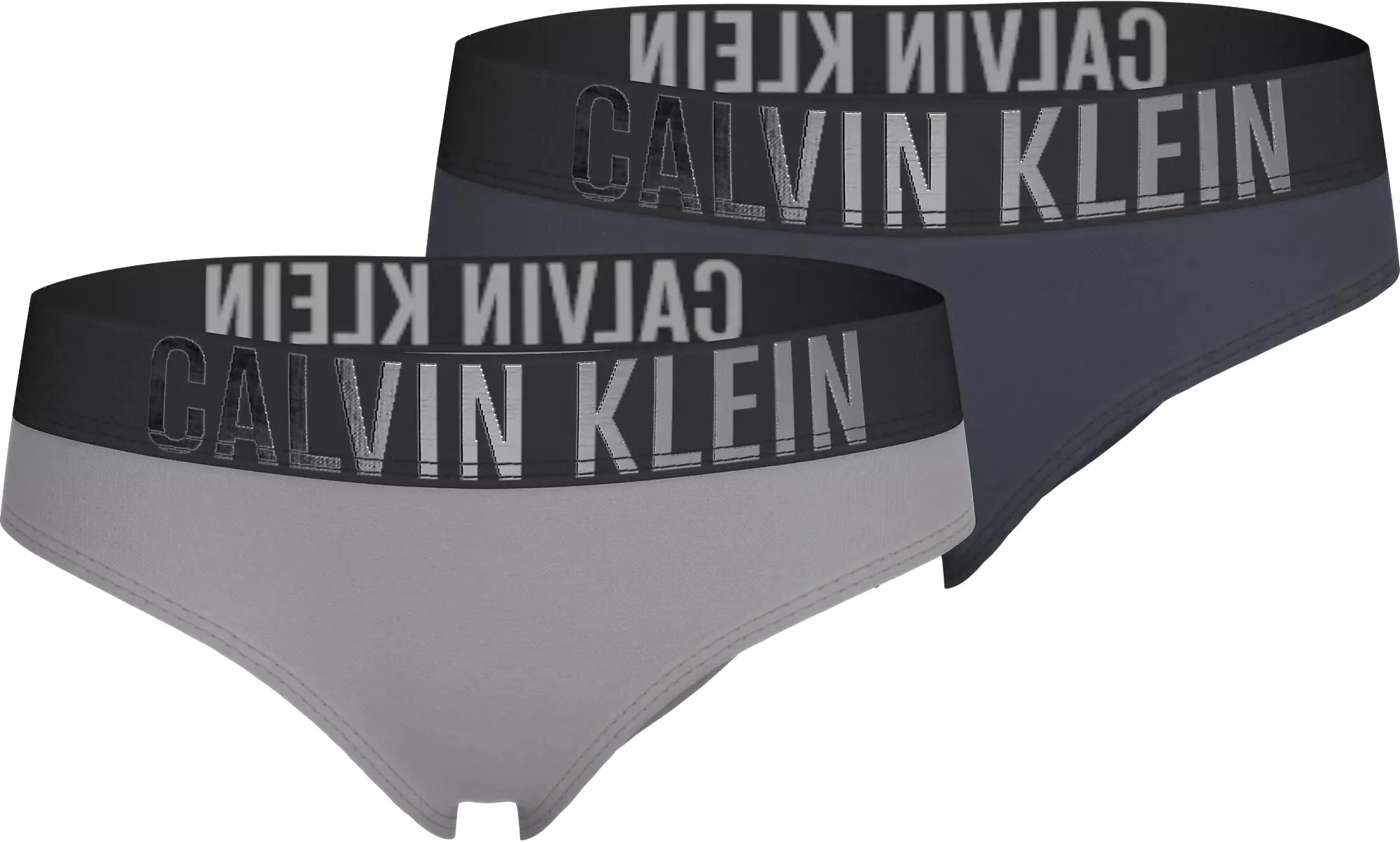 Girls 2-Pack Intense Power Bikini Briefs, Ash/Grey w/ silver