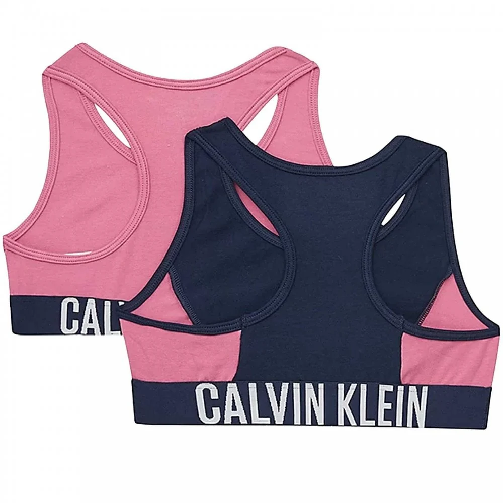 Girls 2 Pack Intense Power Bralette, Petal Red/Navy Iris - Image 2