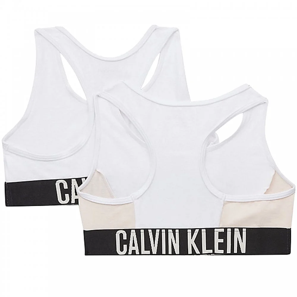 Girls 2 Pack Intense Power Bralette, Pvh White/Pvh White - Image 2