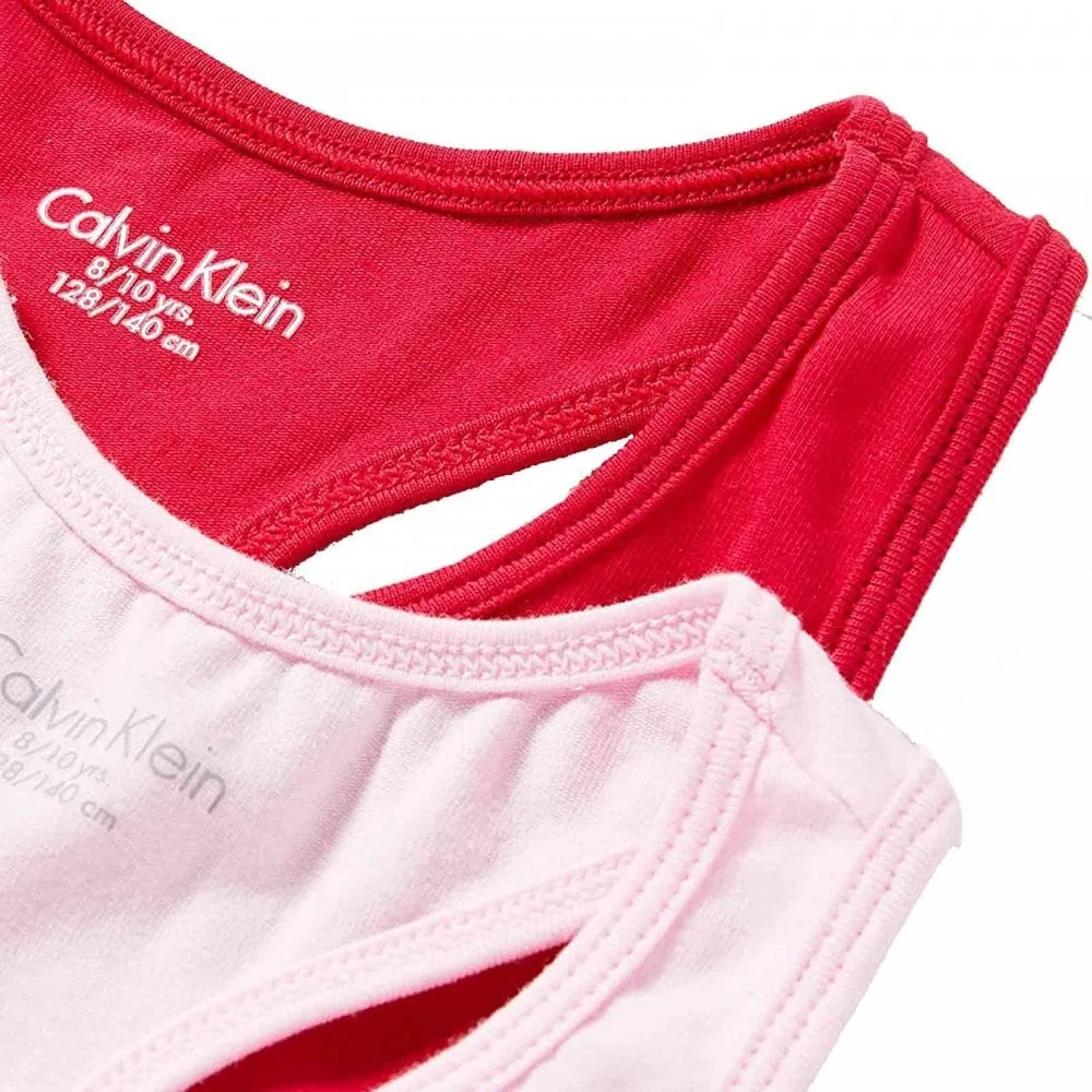Girls 2 Pack Intense Power Bralette, Romantic Pink/Flushed Red - Image 3