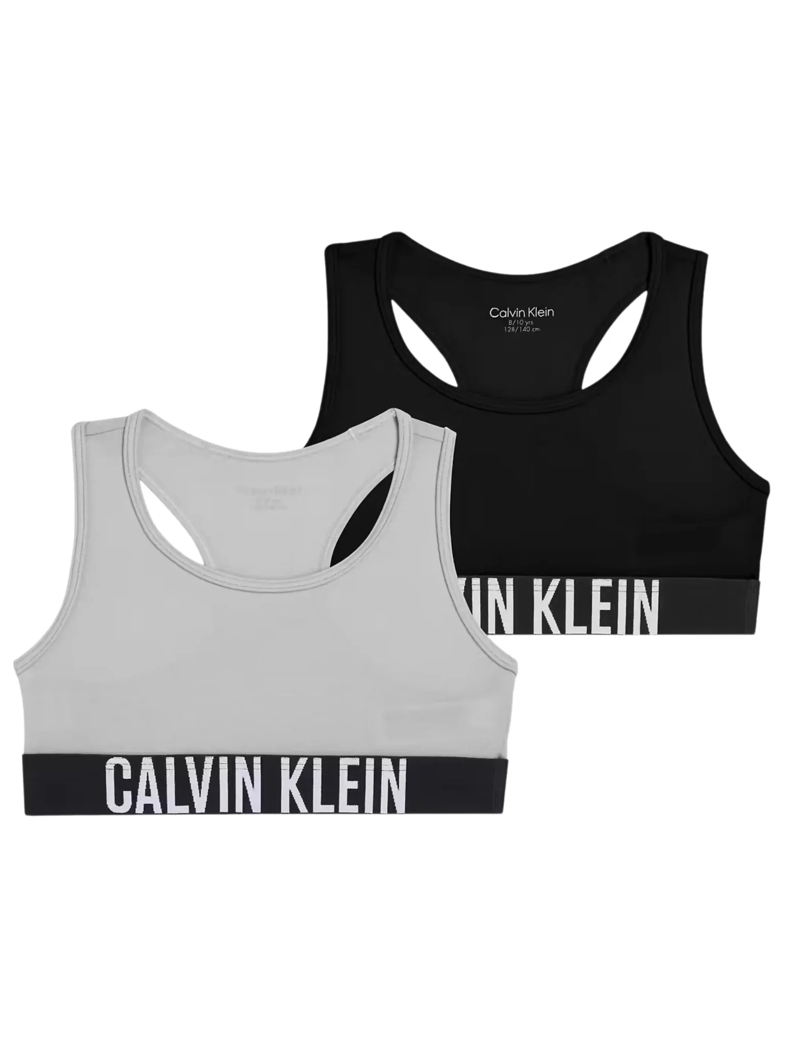 Girls 2-Pack Intense Power Bralettes, Black and Grey