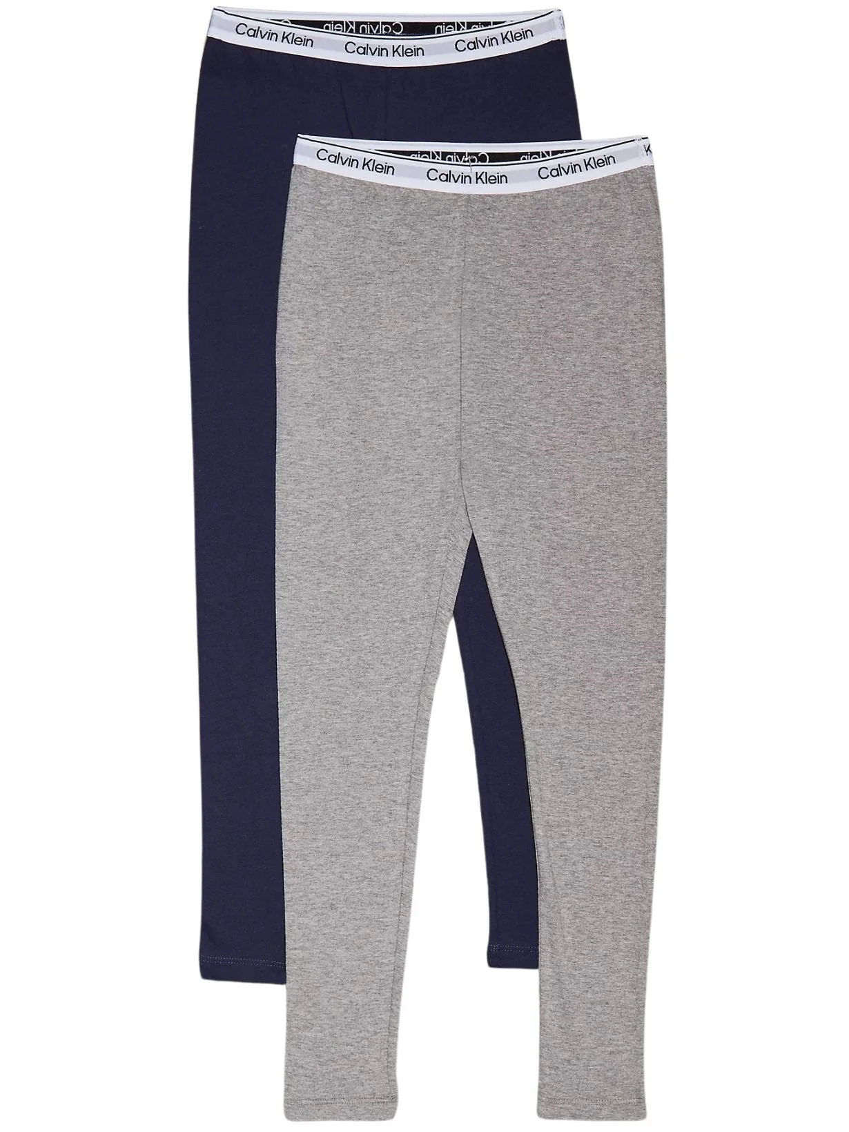 Girls 2-Pack Logo Waistband Leggings, Grey/Navy