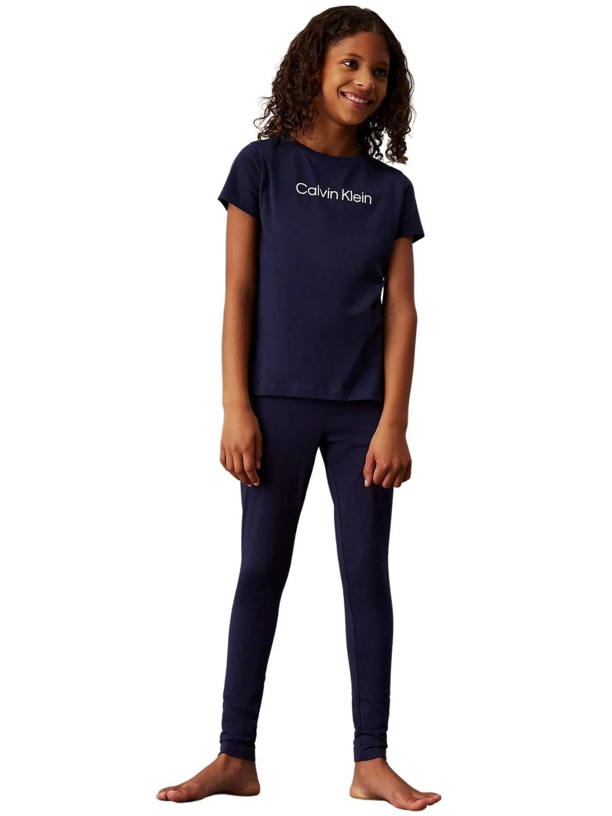 Girls 2-Pack Logo Waistband Leggings, Grey/Navy - Image 3