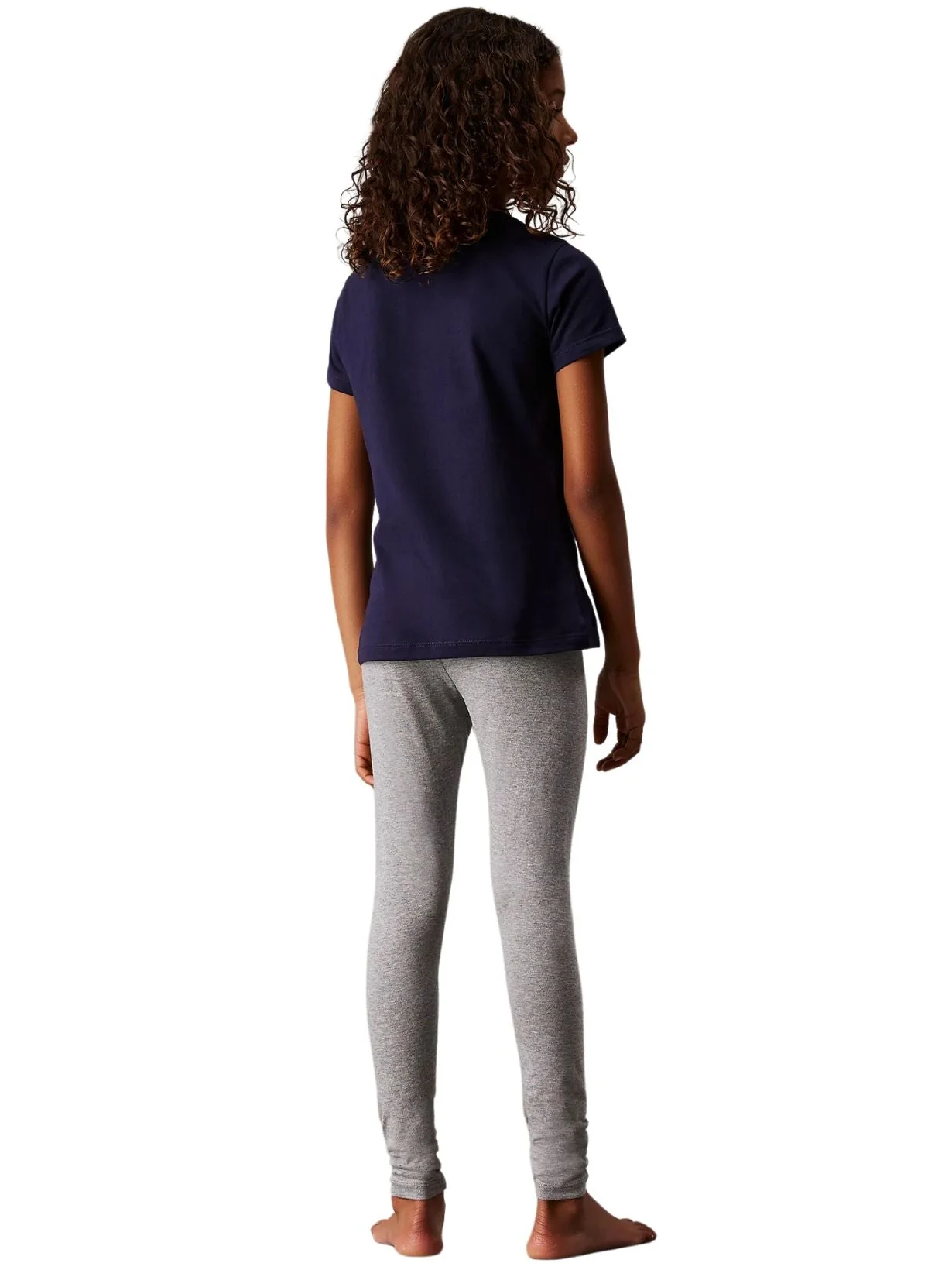 Girls 2-Pack Logo Waistband Leggings, Grey/Navy - Image 5