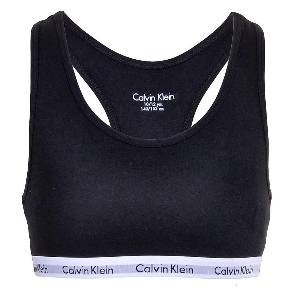 Girls 2 Pack Modern Cotton Bralette, Black/White - Image 4
