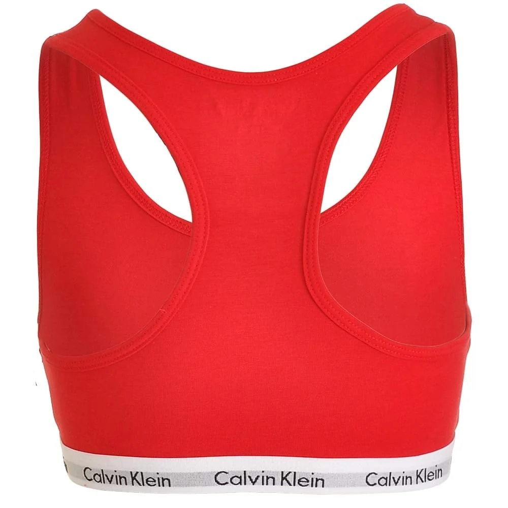 GIRLS 2 Pack Modern Cotton Bralette, Princess Red all over Logo / Solid Red - Image 2