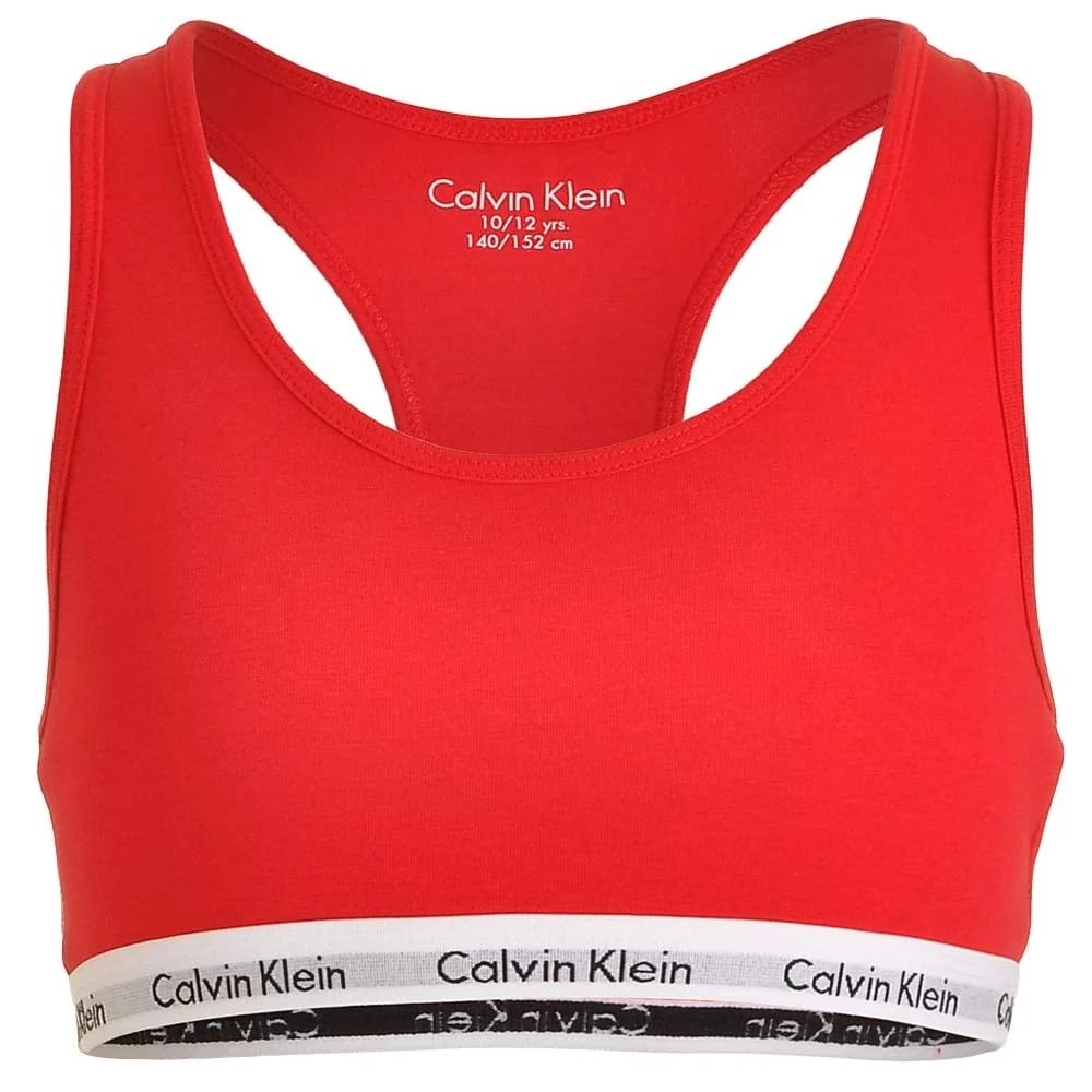 GIRLS 2 Pack Modern Cotton Bralette, Princess Red all over Logo / Solid Red - Image 3