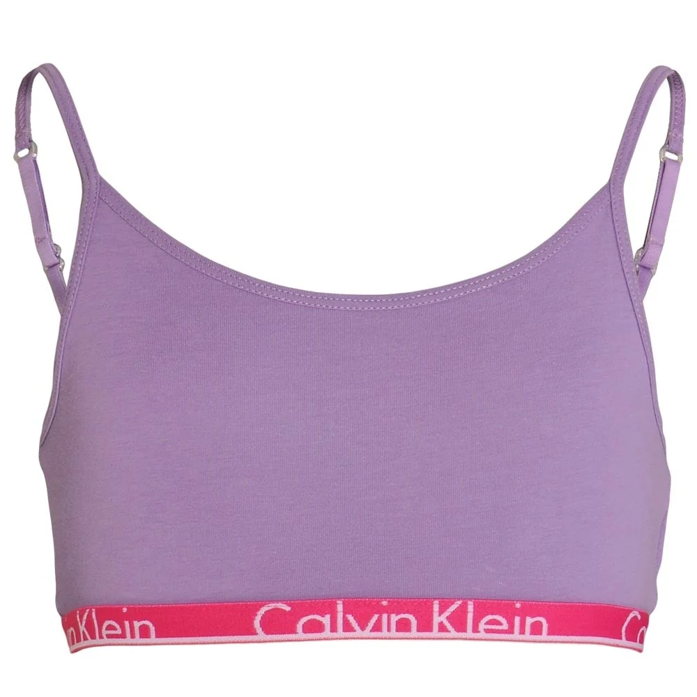 GIRLS 2 Pack Modern Cotton String Bralette, White Logo Print / Chalk Violet - Image 2