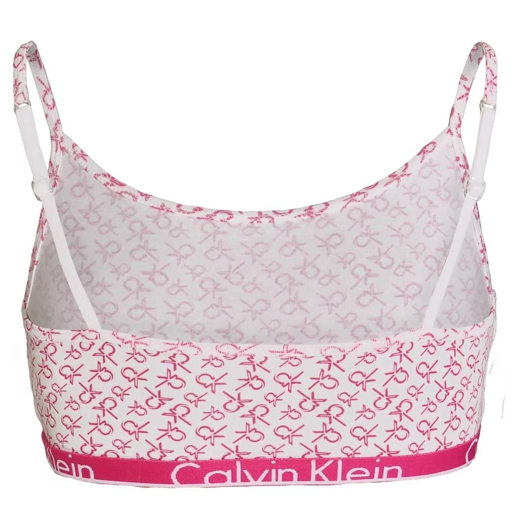 GIRLS 2 Pack Modern Cotton String Bralette, White Logo Print / Chalk Violet - Image 4