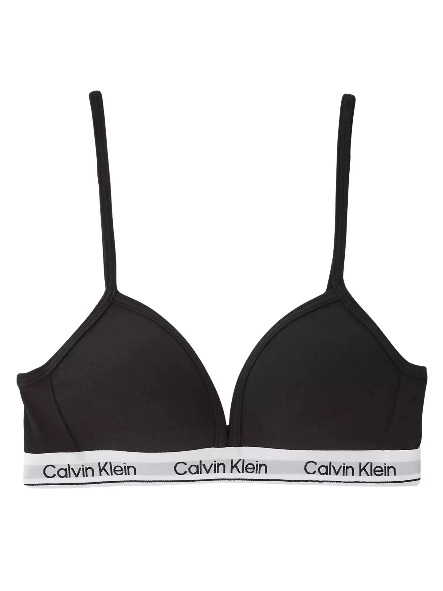 Girls 2-Pack Modern Cotton Triangle Bras, Black - Image 2