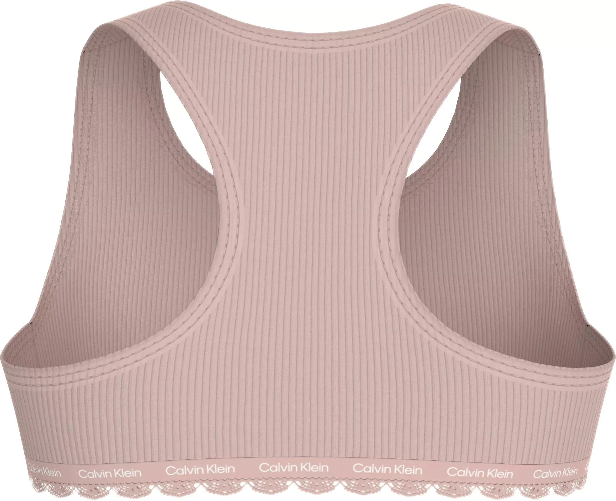Girls 2-Pack Ribbed Cotton Modal Bralettes, Pink/Black - Image 4
