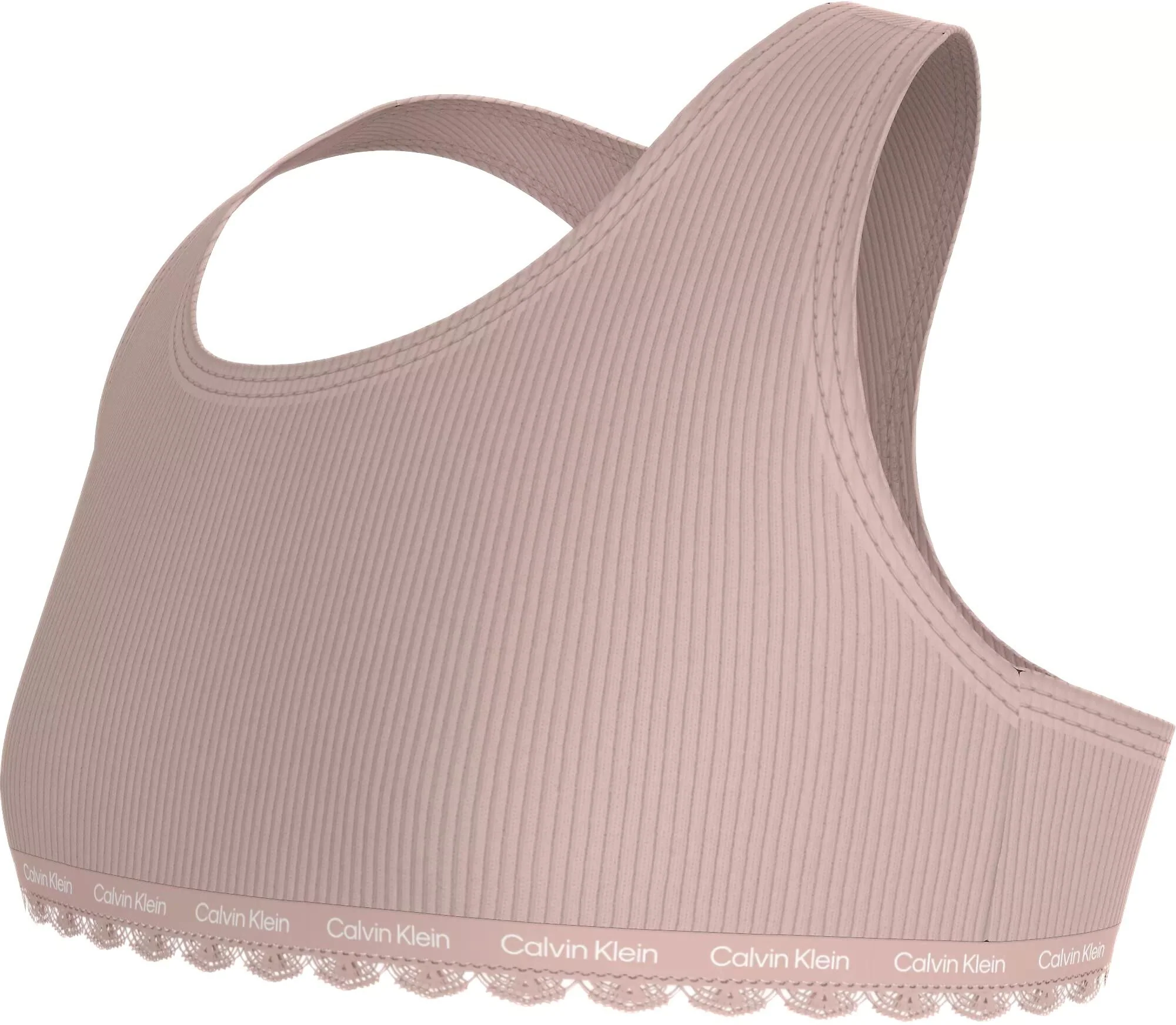 Girls 2-Pack Ribbed Cotton Modal Bralettes, Pink/Black - Image 5