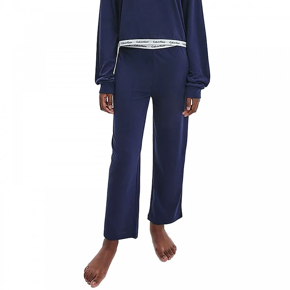 Girls Modern Cotton Lounge Joggers, Navy Iris - Image 3