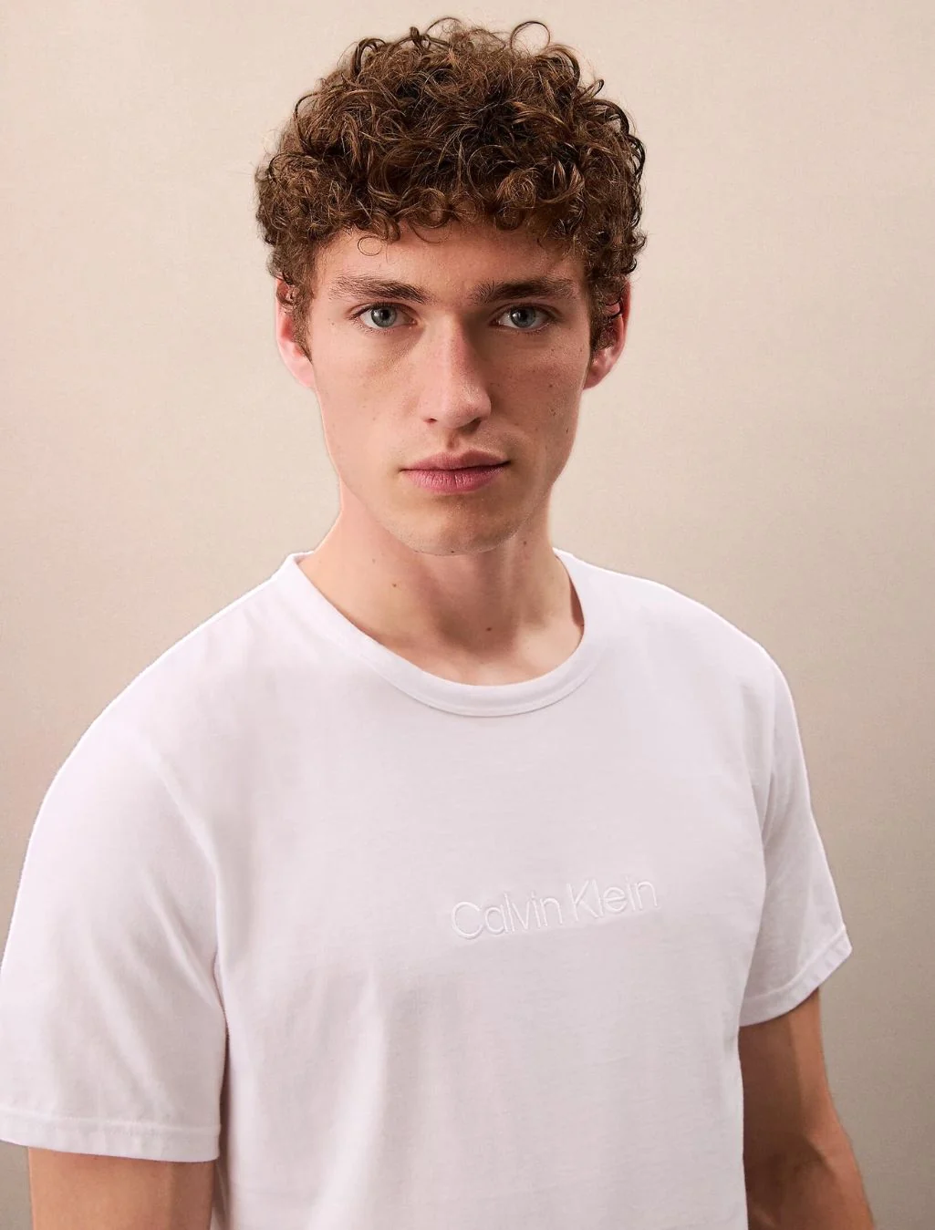 Gold Logo Embroidery T-Shirt, White - Image 3