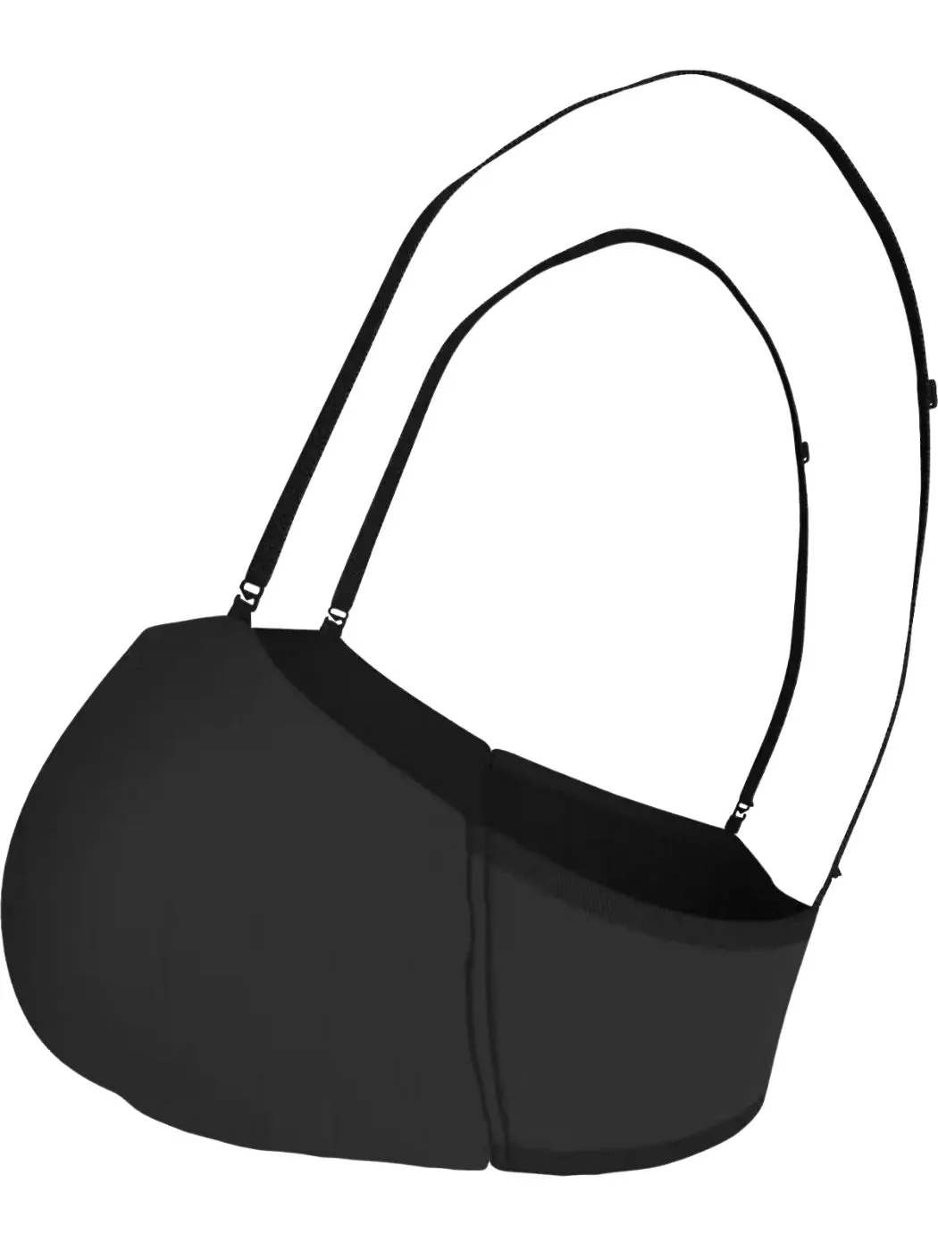 Heritage Athletic Cotton Lightly Lined Bandeau Top, Black - Image 4