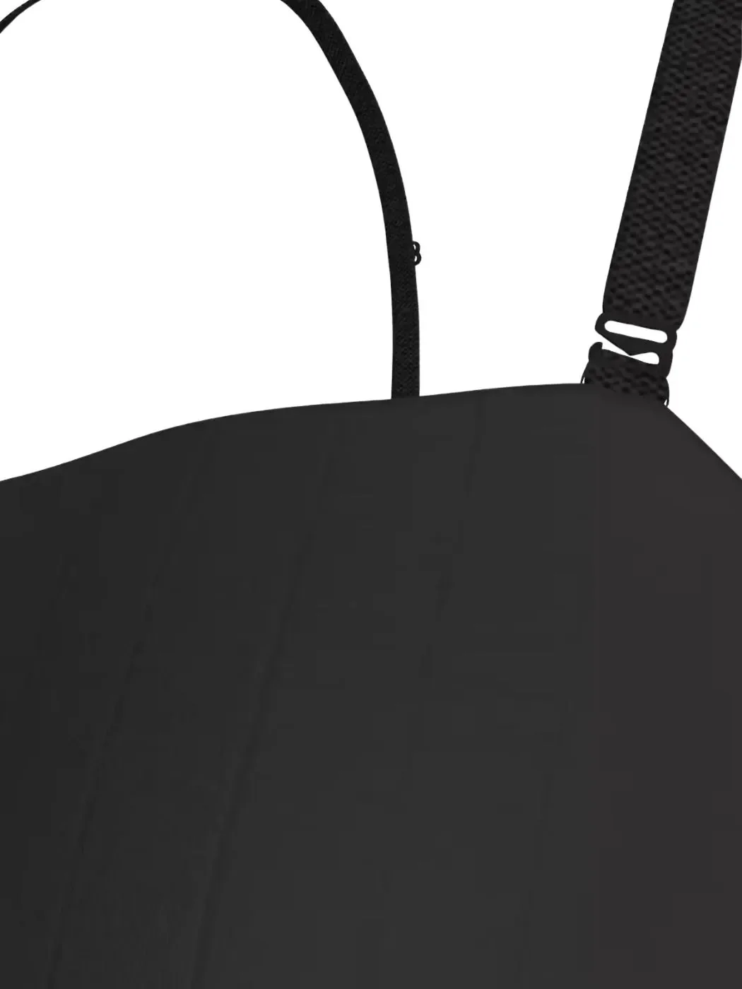 Heritage Athletic Cotton Lightly Lined Bandeau Top, Black - Image 5