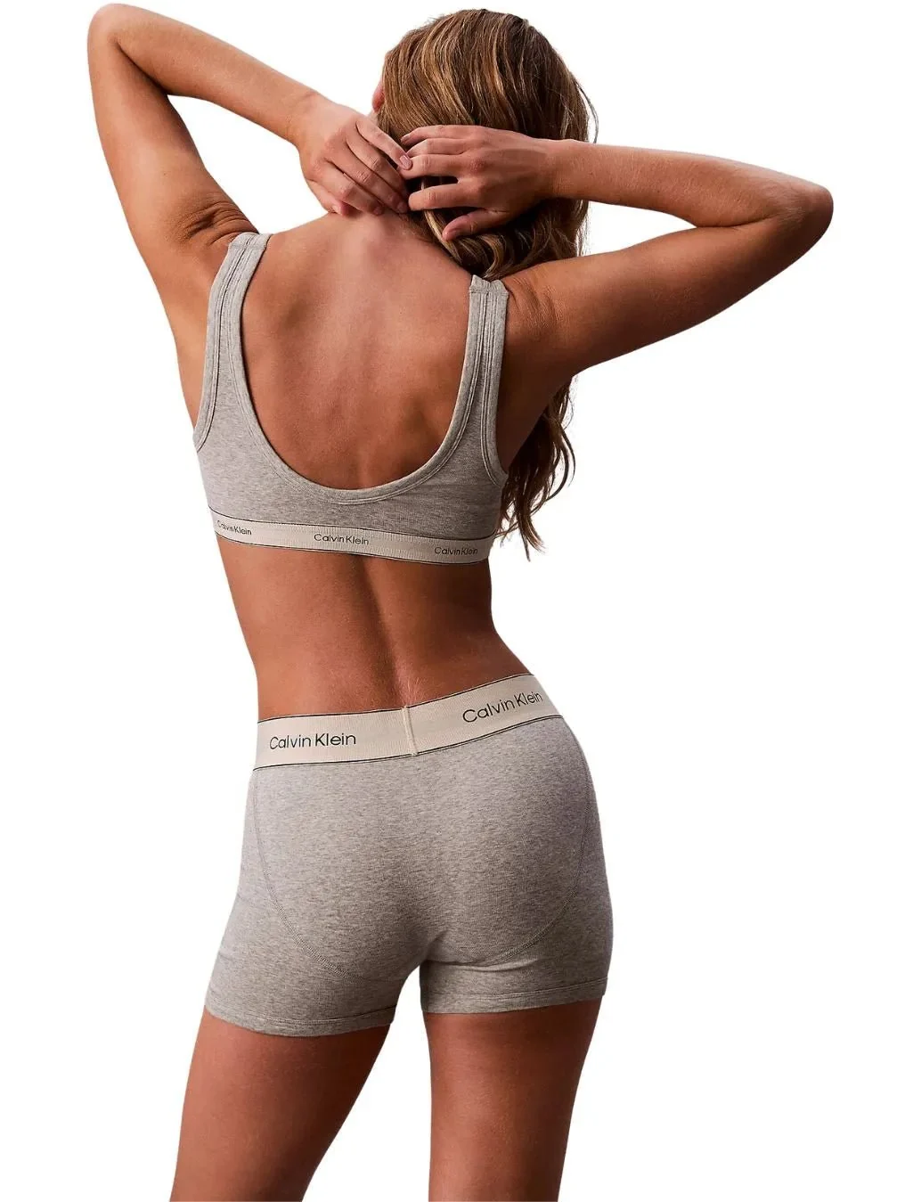 Heritage Cotton Unlined Bralette, Grey Heather - Image 4