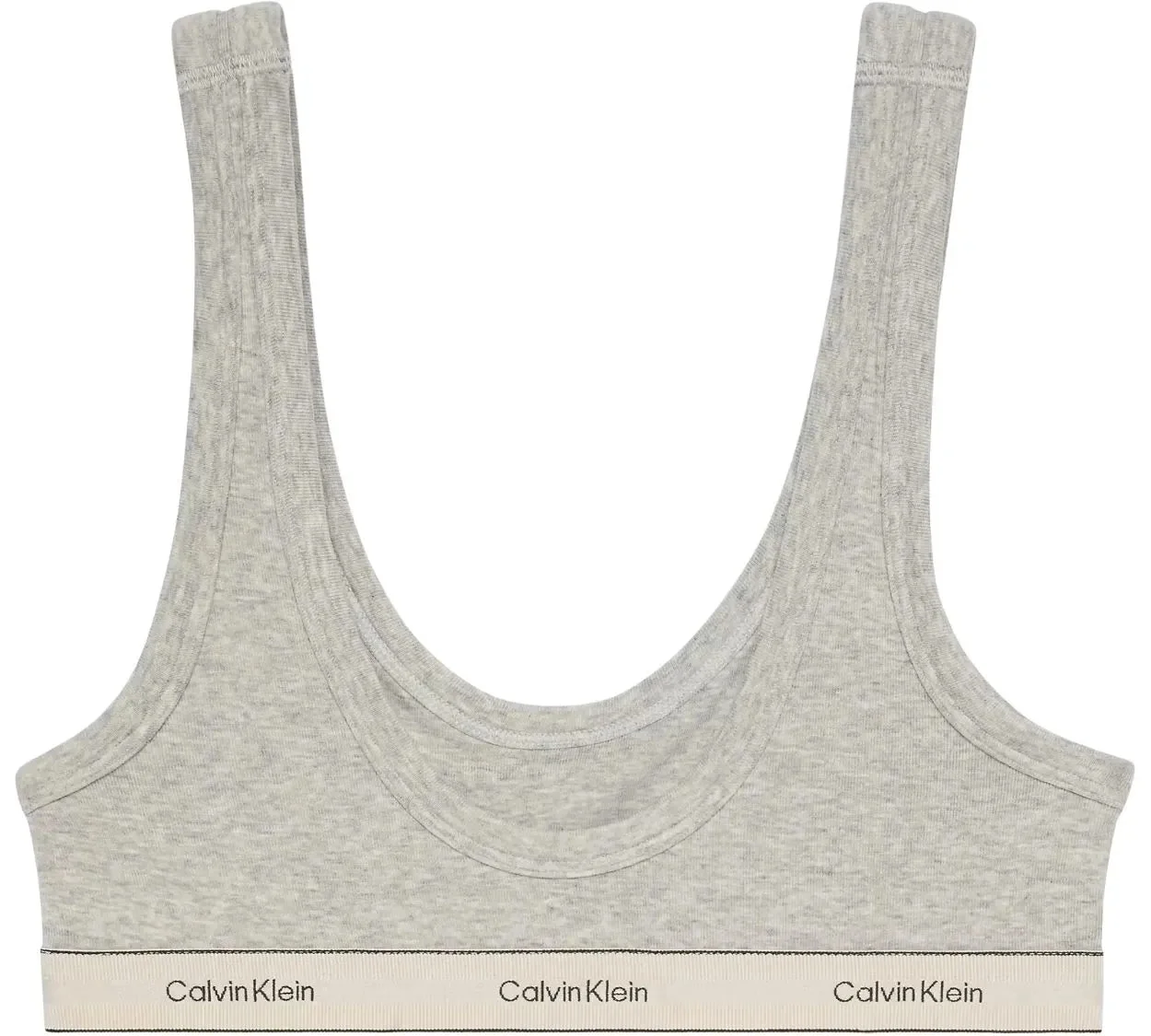 Heritage Cotton Unlined Bralette, Grey Heather - Image 7