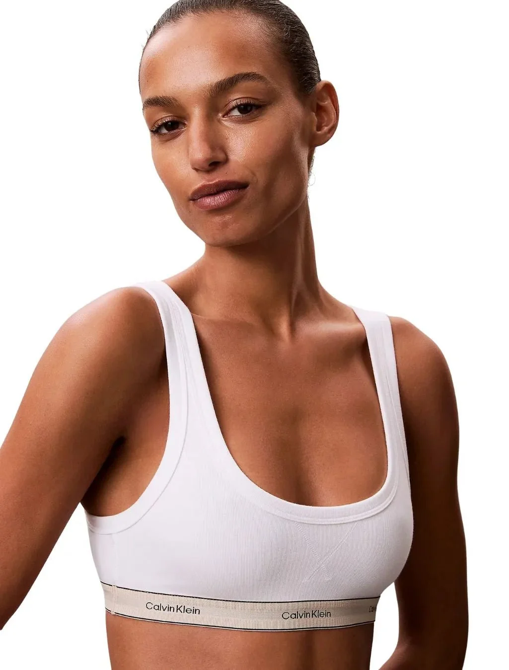 Heritage Cotton Unlined Bralette, White