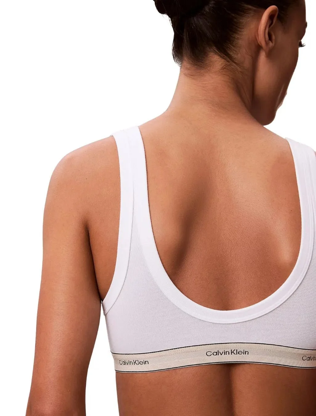 Heritage Cotton Unlined Bralette, White - Image 2