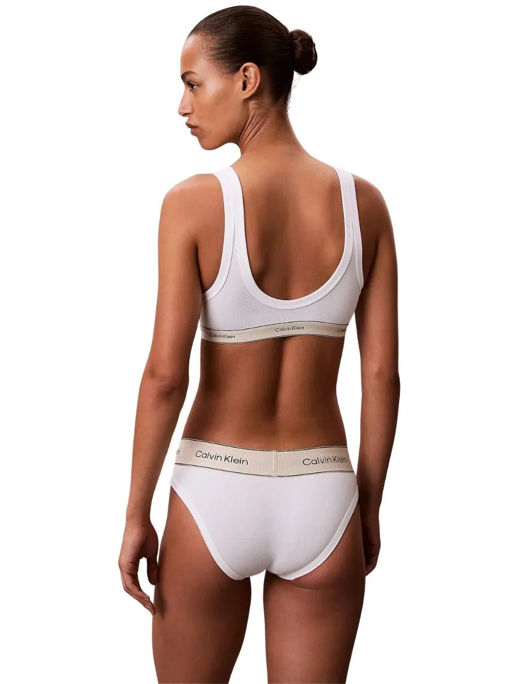 Heritage Cotton Unlined Bralette, White - Image 4