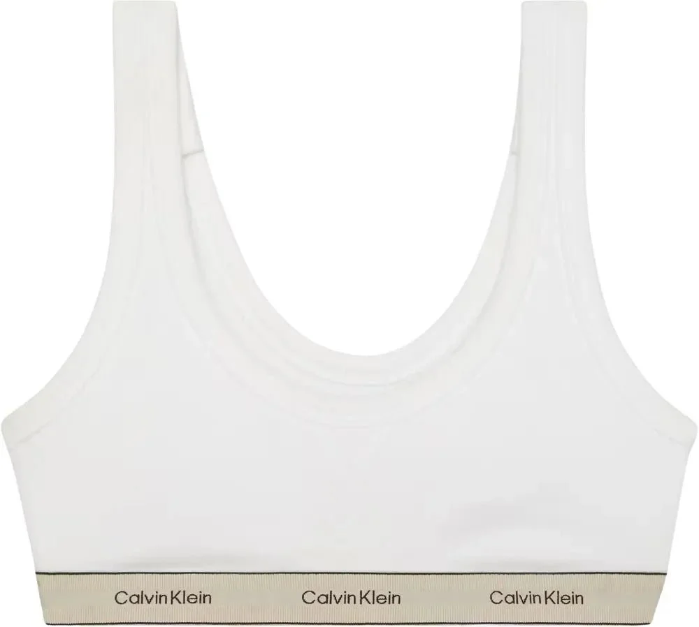 Heritage Cotton Unlined Bralette, White - Image 6