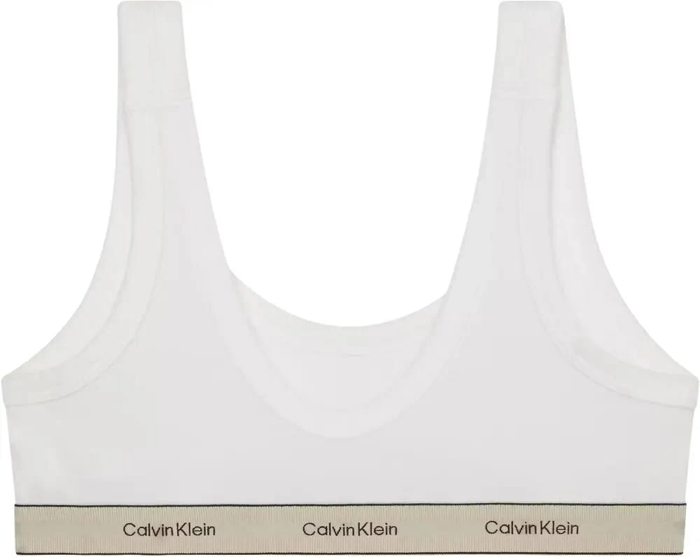 Heritage Cotton Unlined Bralette, White - Image 7