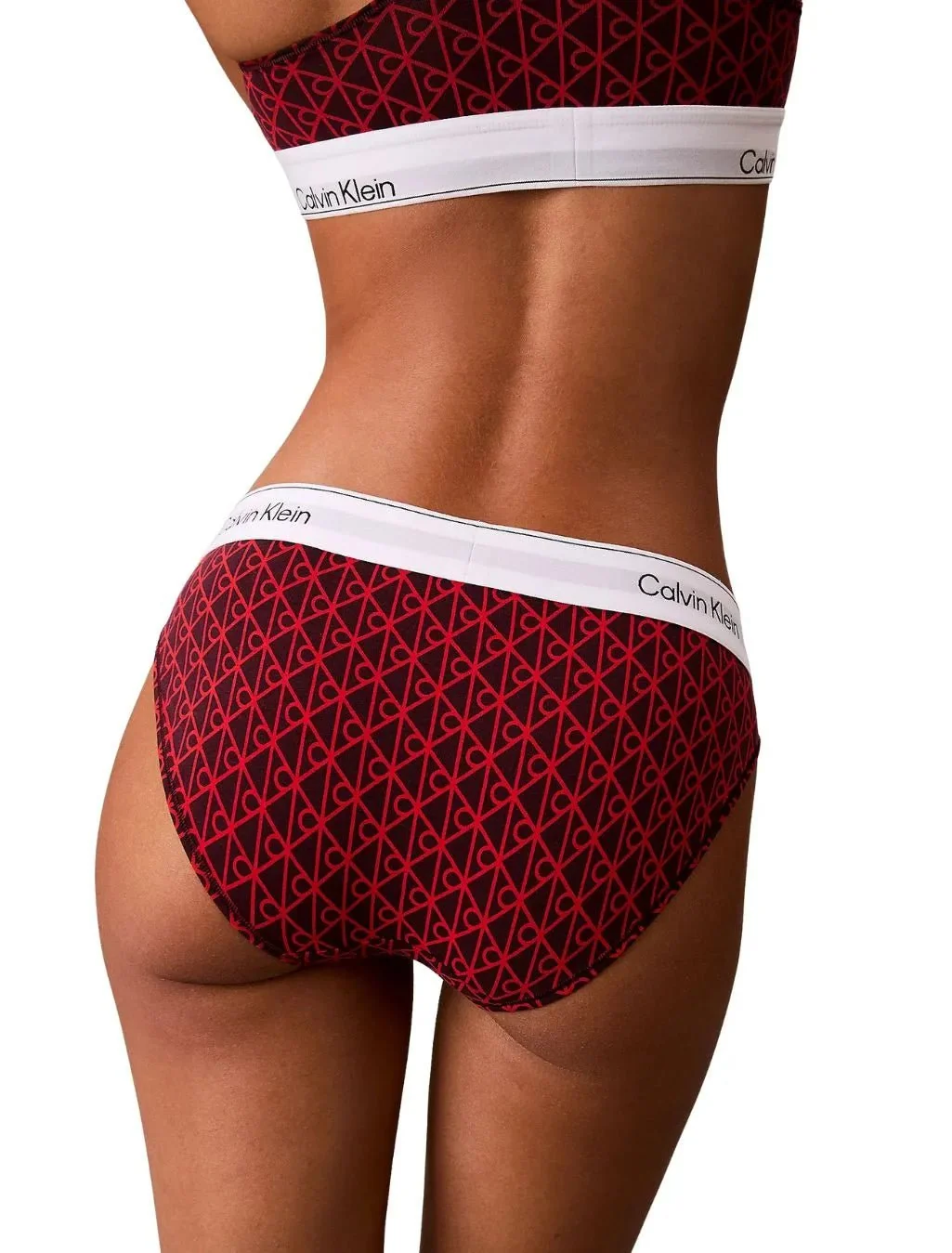 Icon Cotton Modal Bikini Brief, Dark Berry Emblem - Image 2