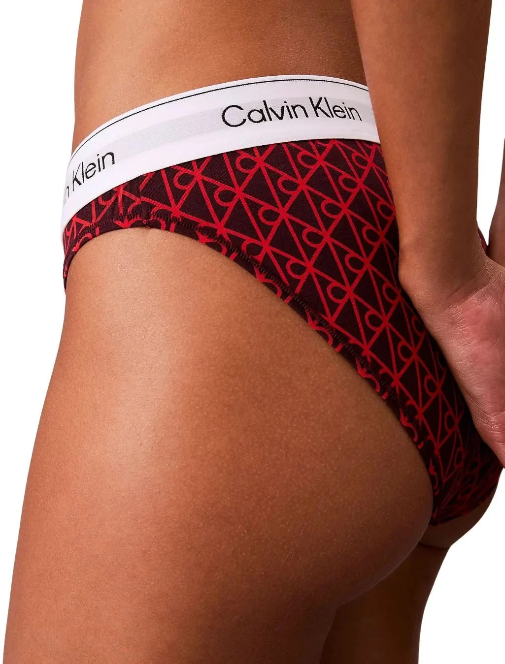 Icon Cotton Modal Bikini Brief, Dark Berry Emblem - Image 3