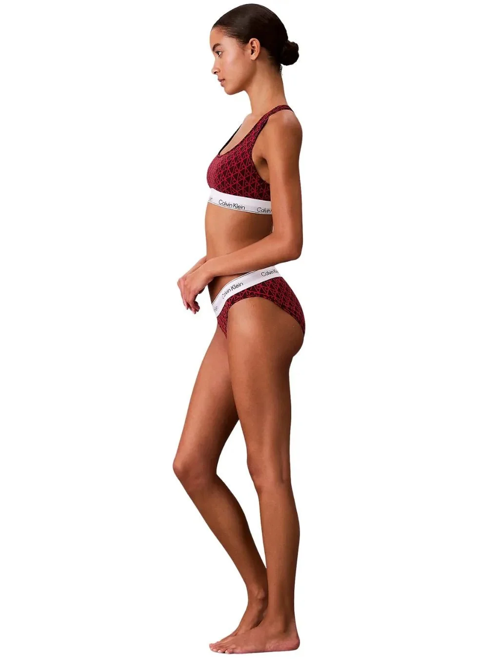 Icon Cotton Modal Bikini Brief, Dark Berry Emblem - Image 4