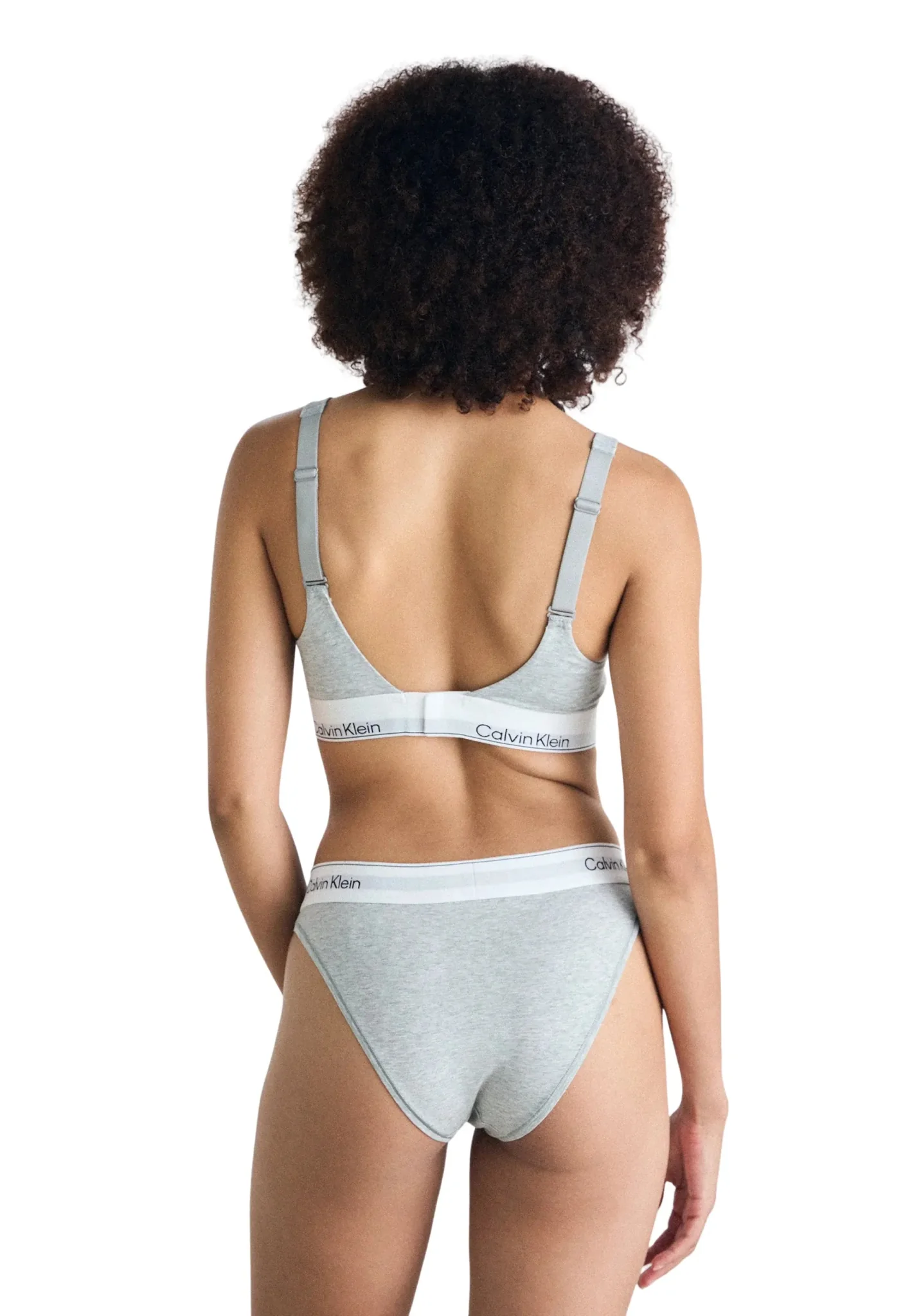 Icon Cotton Modal High Leg Tanga Brief, Grey Heather - Image 3