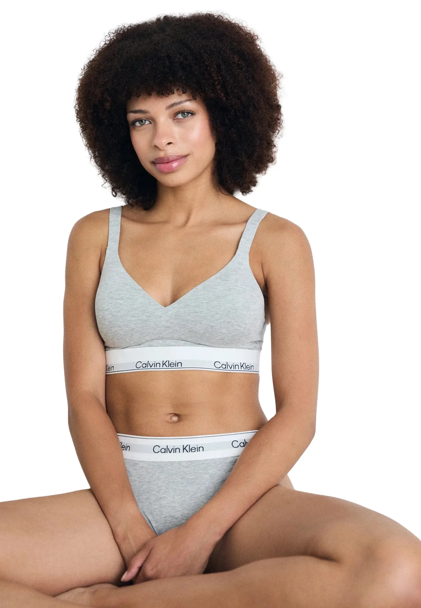 Icon Cotton Modal High Leg Tanga Brief, Grey Heather - Image 5