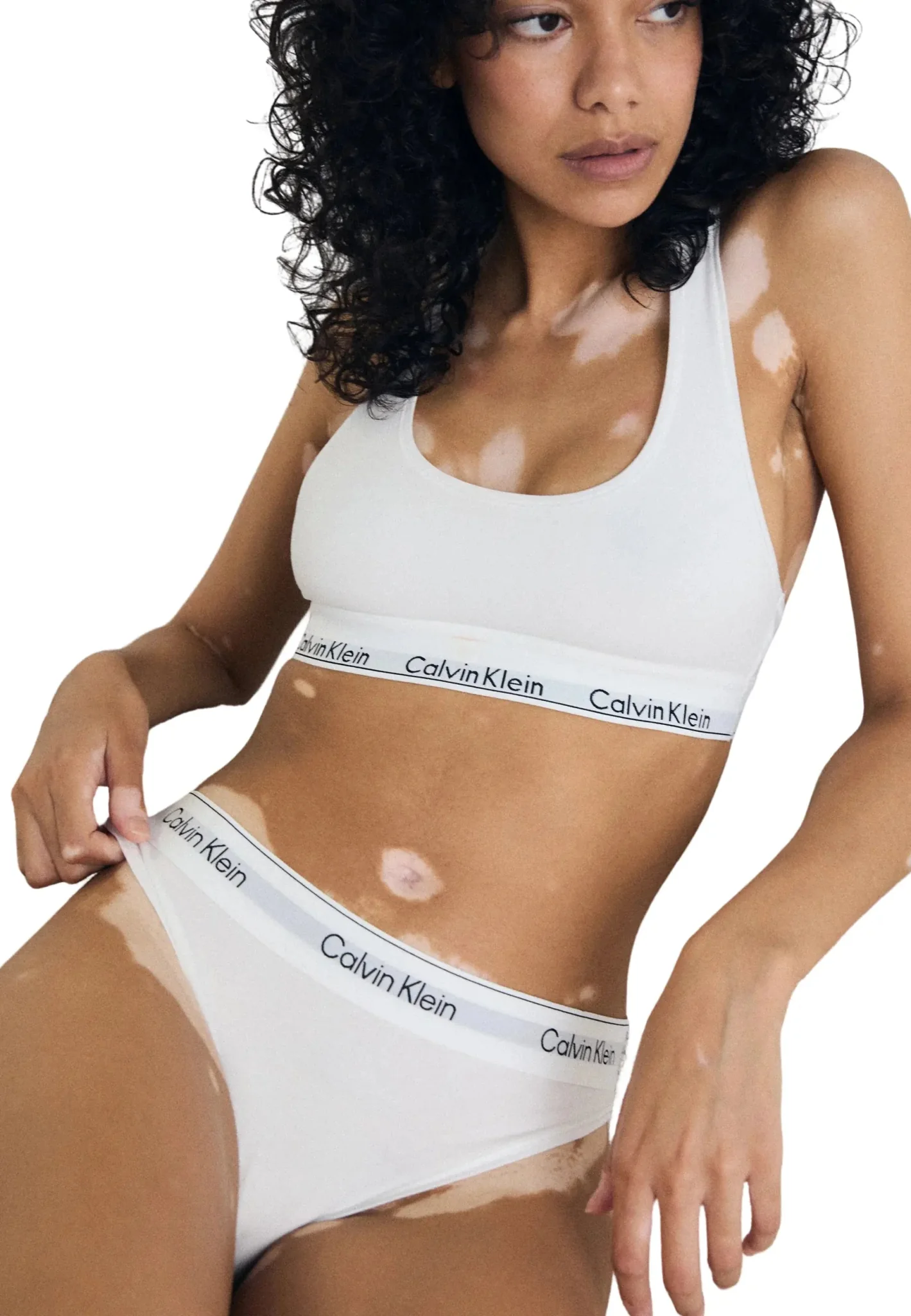 Icon Cotton Modal High Leg Tanga Brief, White - Image 4