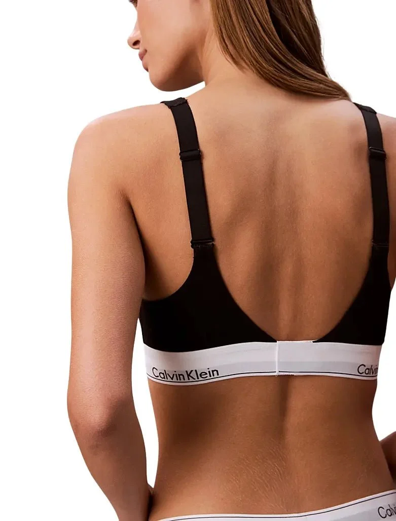 Icon Cotton Modal Lift Bralette, Black - Image 2