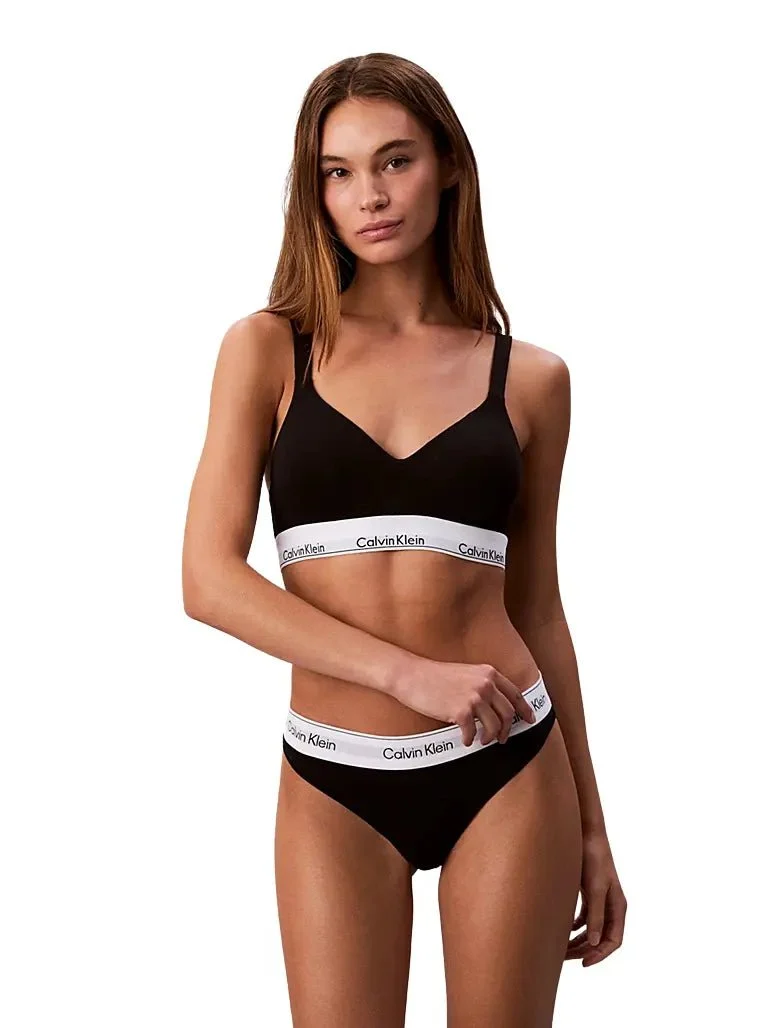 Icon Cotton Modal Lift Bralette, Black - Image 3