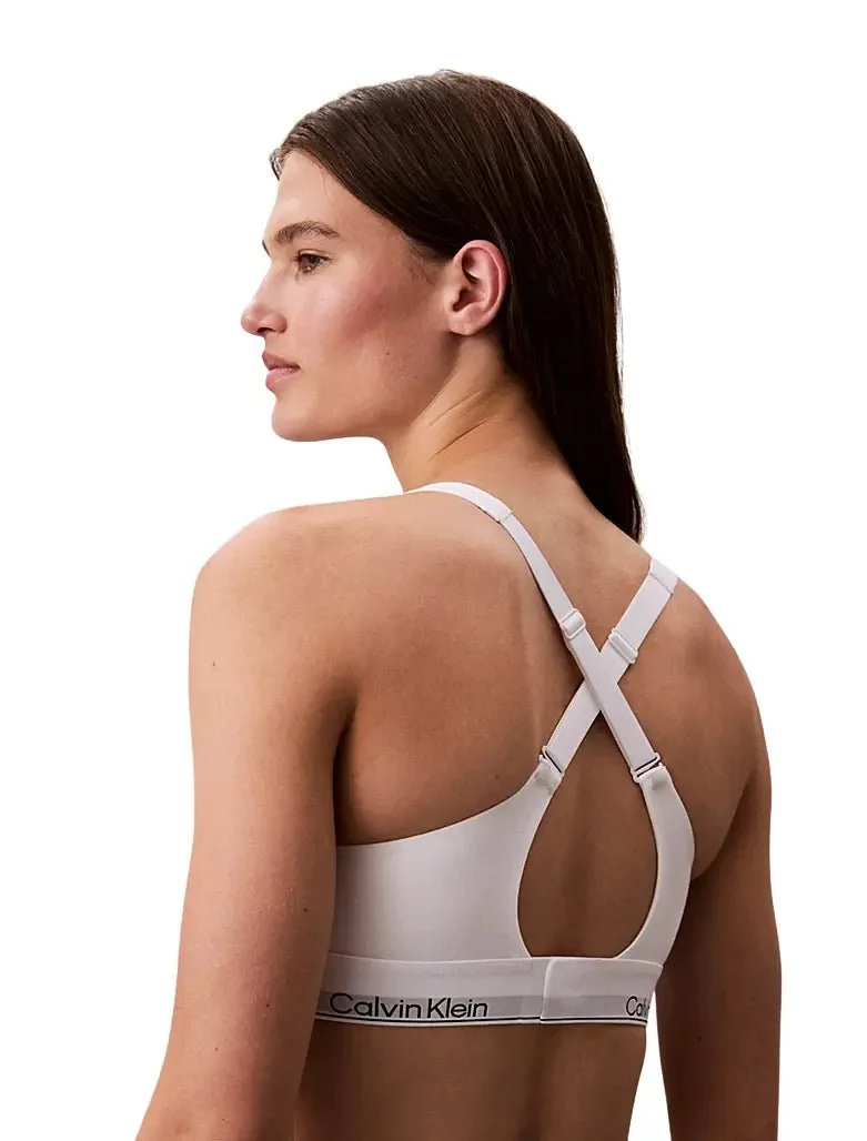 Icon Cotton Modal Lift Bralette, White - Image 2