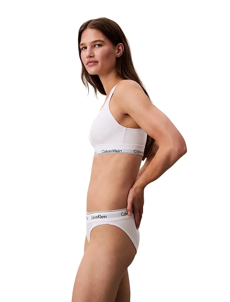 Icon Cotton Modal Lift Bralette, White - Image 6
